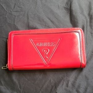 Guess Shiny Red Wallet with Logo